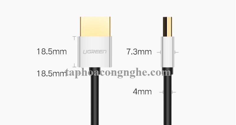 Ugreen 50306 10M màu Bạc Cáp tín hiệu HDMI chuẩn 2.0 sợi siêu nhỏ cao cấp HD117 30050306